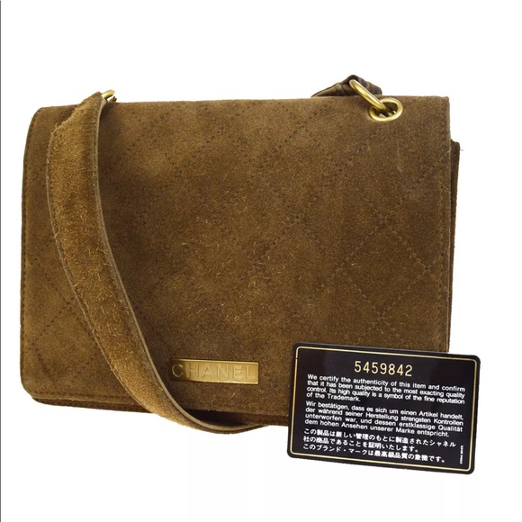 CHANEL Handbags - Chanel suede Logo Shoulder Bag
